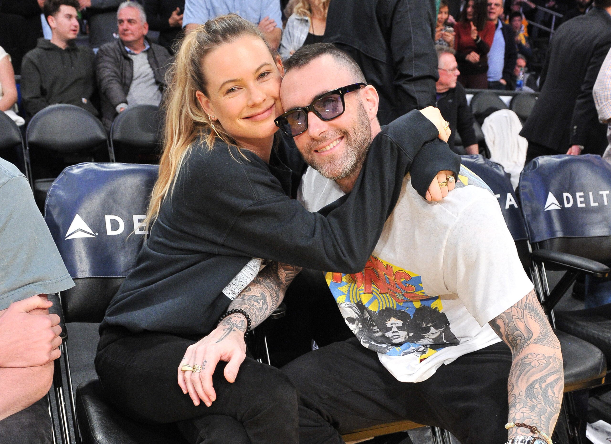 Celebrities At The Los Angeles Lakers Game
