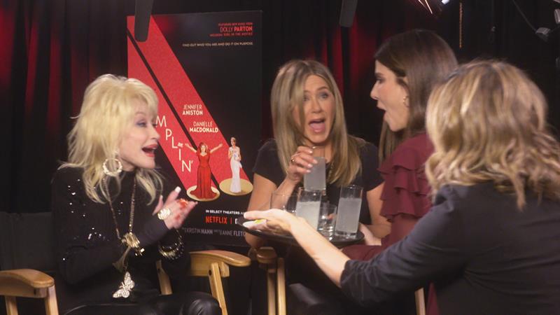 Sandra Bullock Crashes Jennifer Aniston & Dolly Parton's 'Dumplin