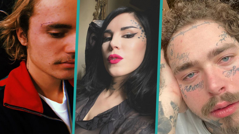 Celebrity Face Tattoos: Pete Davidson, Justin Bieber, Halsey And More Star Ink