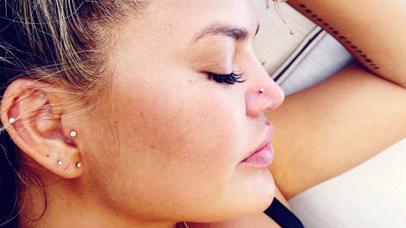 Chrissy Teigen Gets Nose Pierced But It Doesn’t Go As Planned