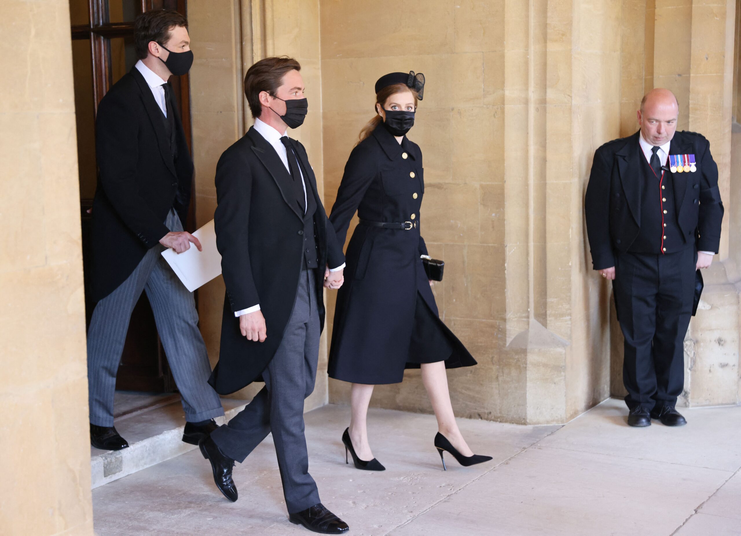 Princess Beatrice S Husband Wraps His Arm Around Her At Prince Philip S Funeral In Show Of Support Affection Access