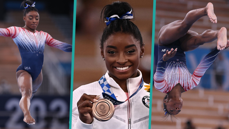 Simone Biles' Bronze-Winning Balance Beam Routine In Photos