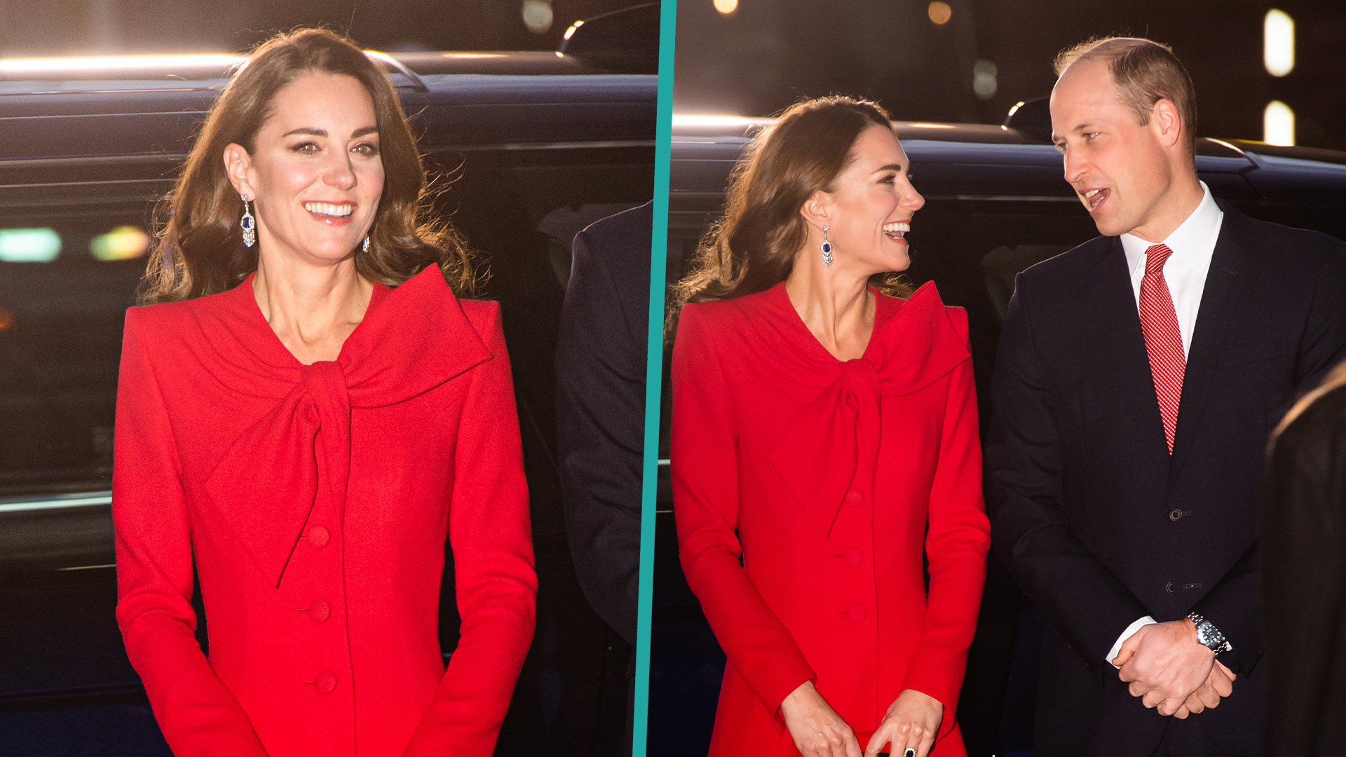 Kate Middleton Dazzles In Festive Red Coat Hosting Her FirstEver