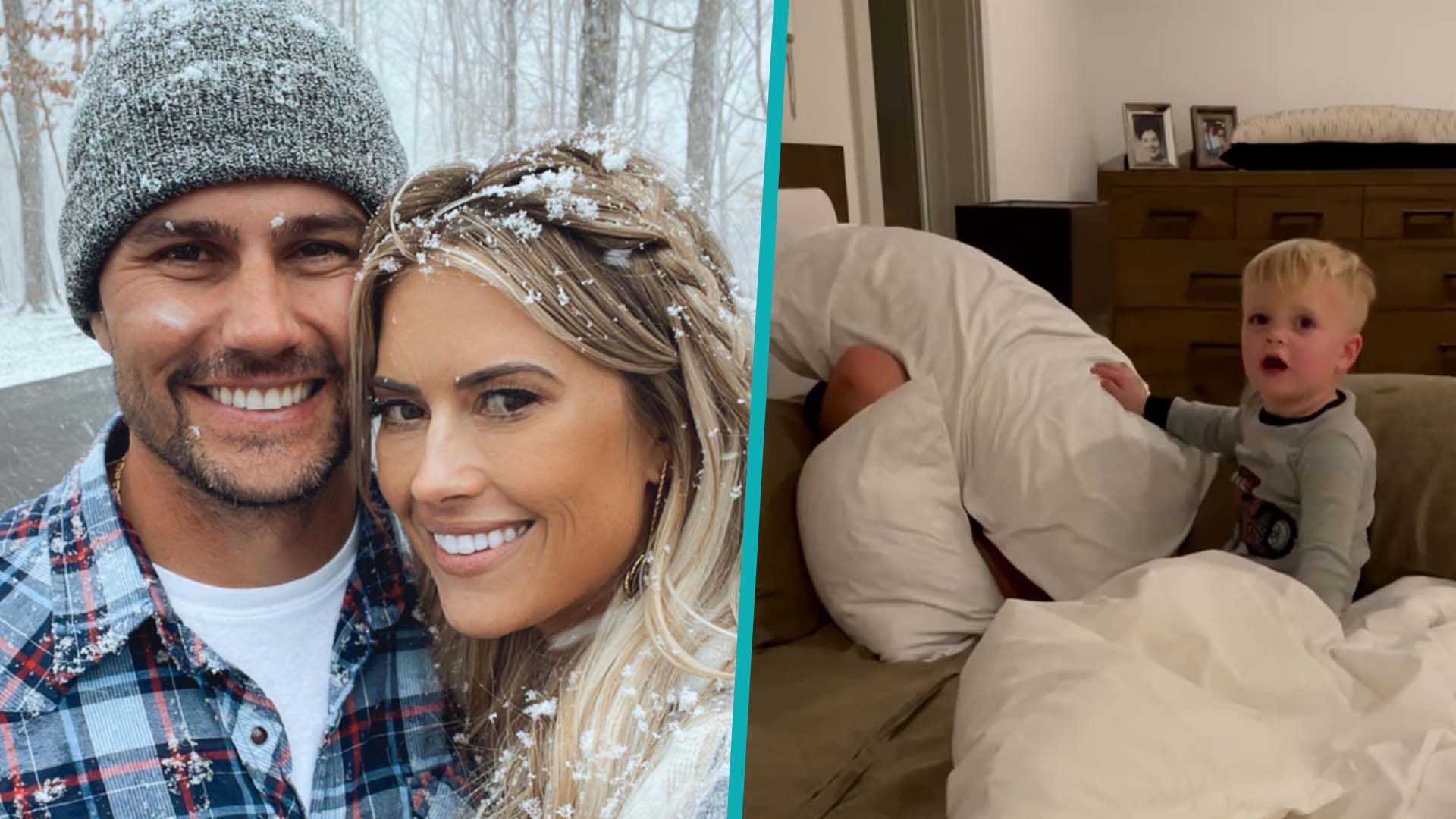 Christina Haack's Son, 2, Hilariously Covers Her Fiancé With Pillows As