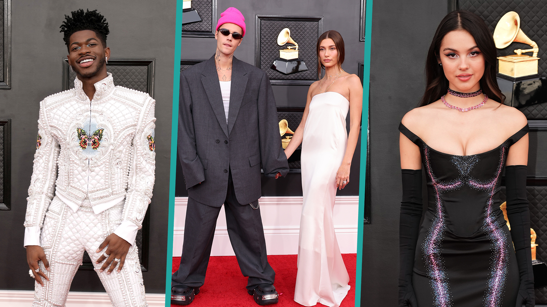 2022 Grammys Top Fashion Justin Bieber, Lil Nas X, Olivia Rodrigo And