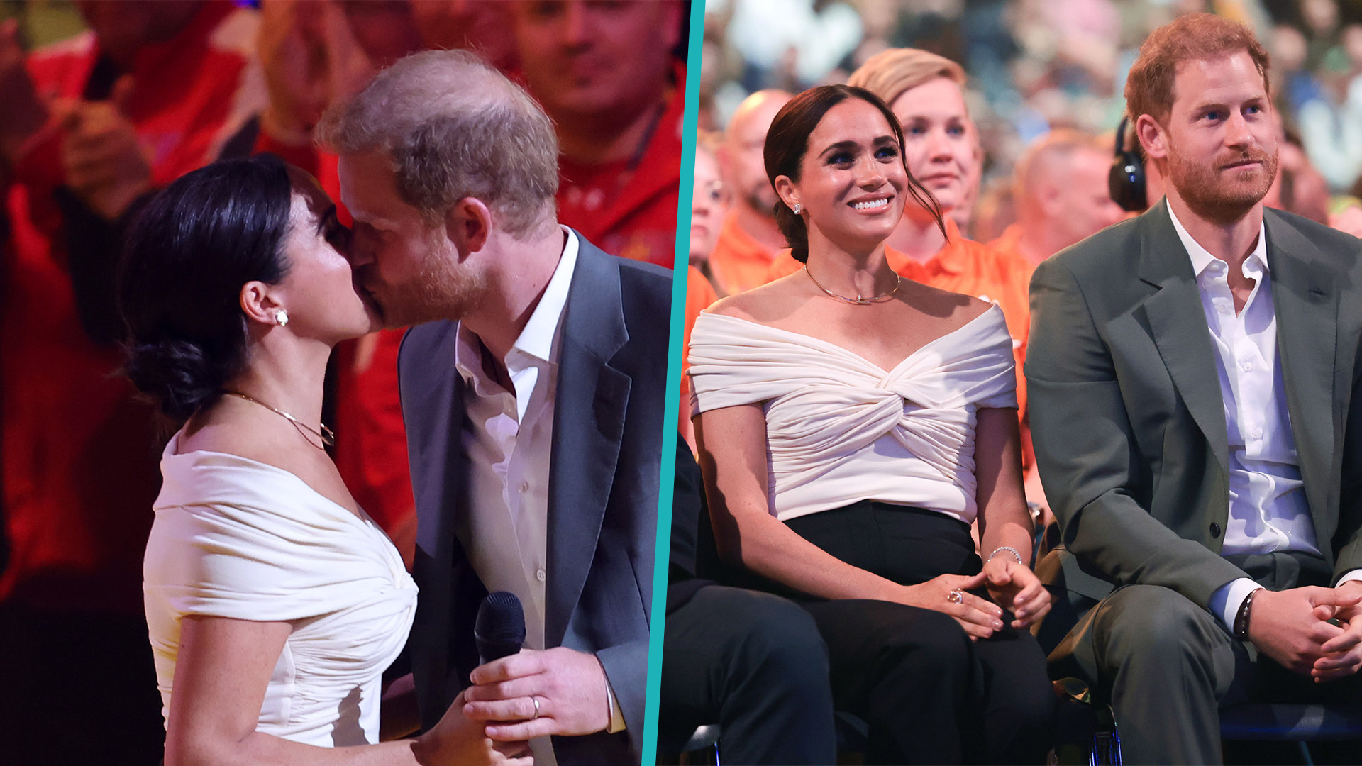 Meghan Markle & Prince Harry Share Sweet Kiss Onstage At Invictus Games