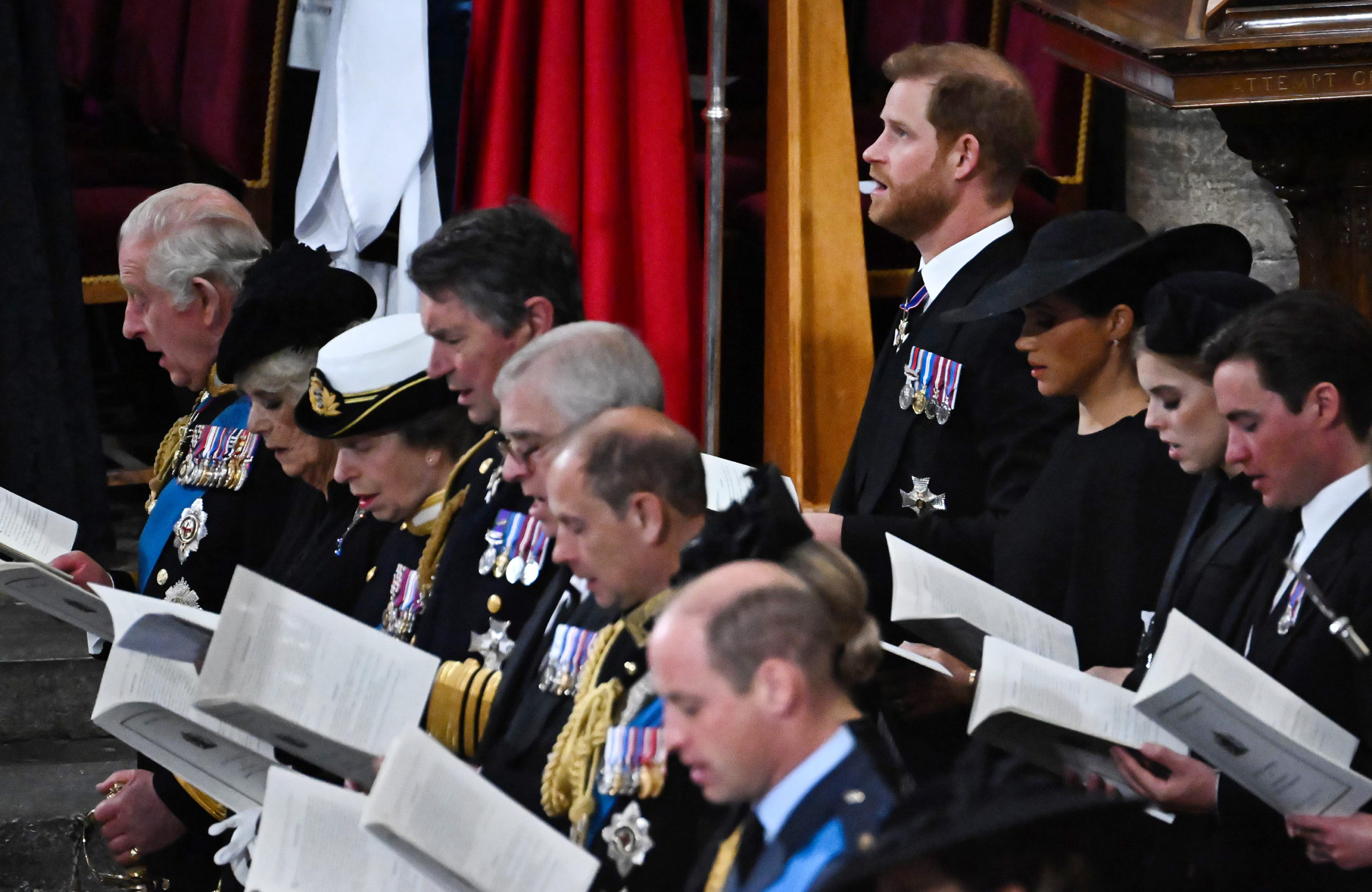 Prince Harry and Meghan Markle Sit In The Second Row During Queen