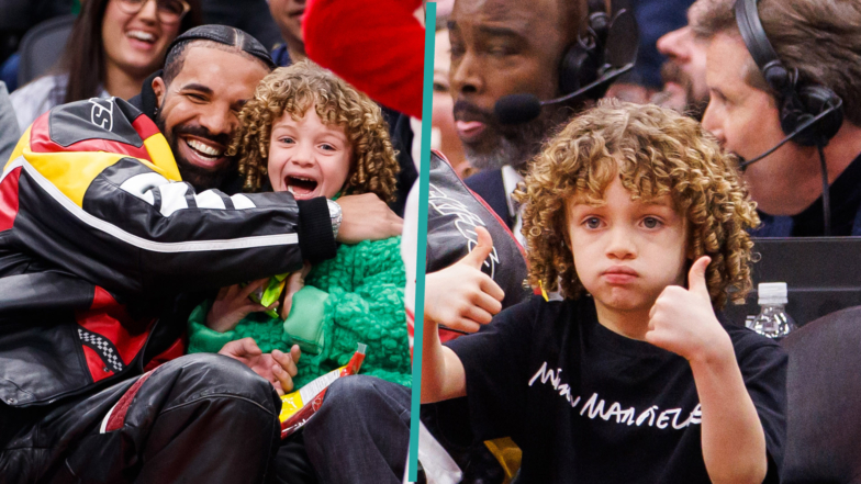 Drake's Son Adonis Steals The Spotlight At NBA Game