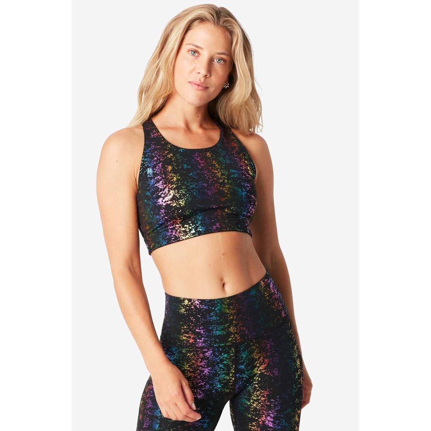 UpLift Sports Bra in Black Rainbow Foil Haze