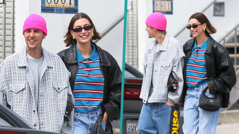 Justin Bieber & Hailey Bieber Cuddle Up At Hockey Game On Cute Date Night