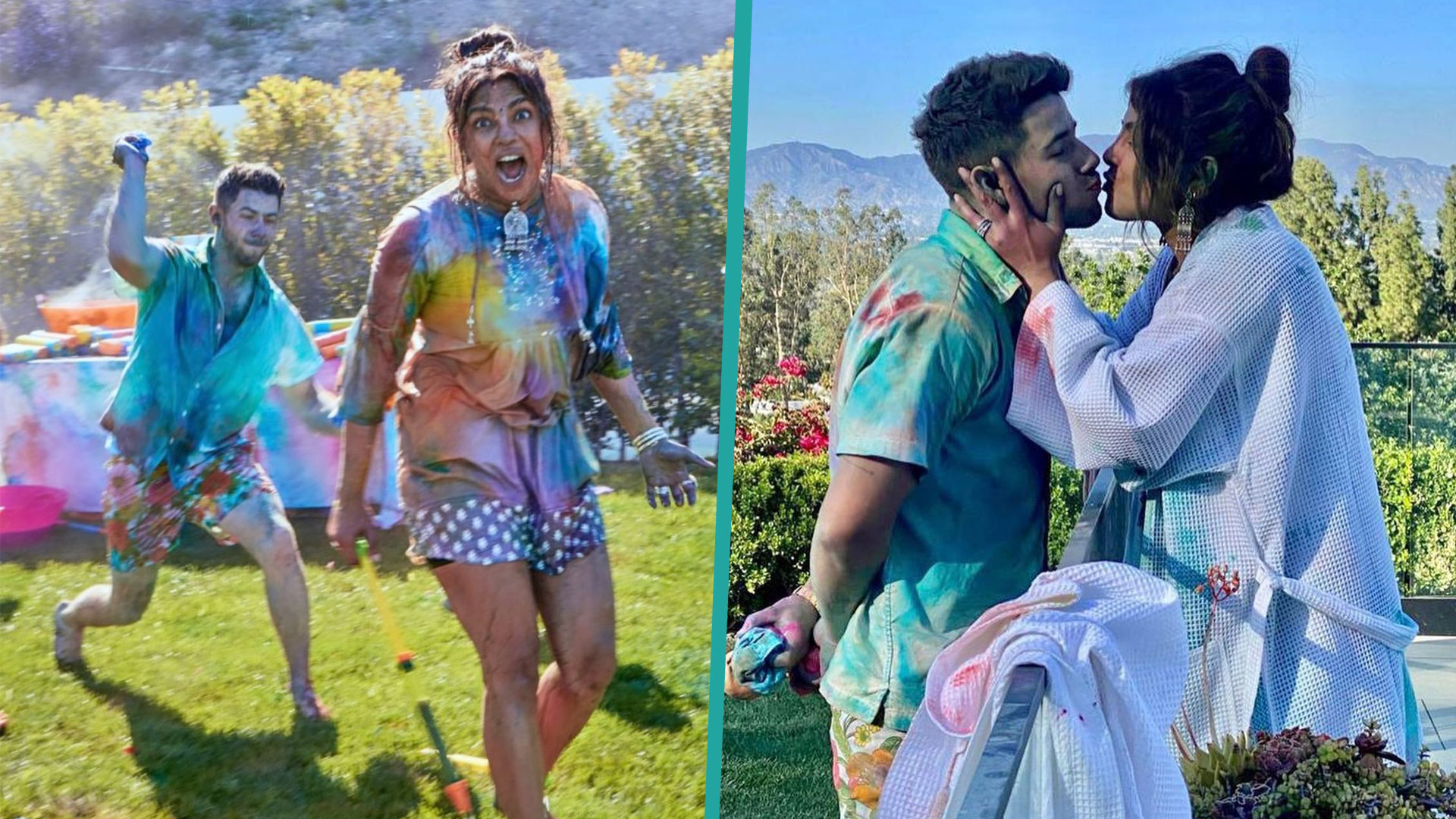 Priyanka Chopra & Nick Jonas Jokingly Celebrate Holi 'Very Seriously