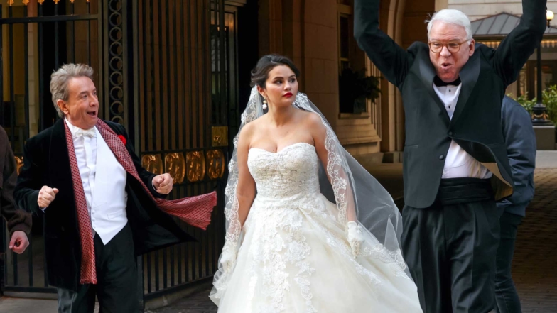 Selena Gomez Rocks Wedding Dress On 'Only Murders in the Building' Set With Martin Short & Steve Martin