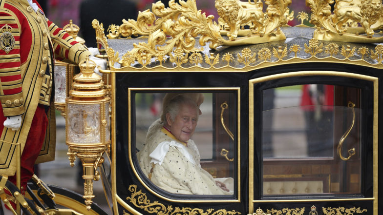 King Charles III & Queen Consort Camilla Make Coronation Procession to Westminster Abbey