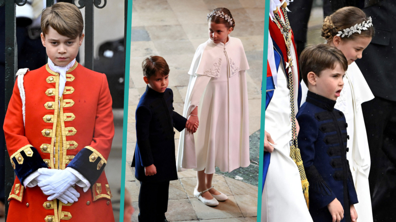 Prince Louis, Princess Charlotte & Prince George at Coronation of King Charles