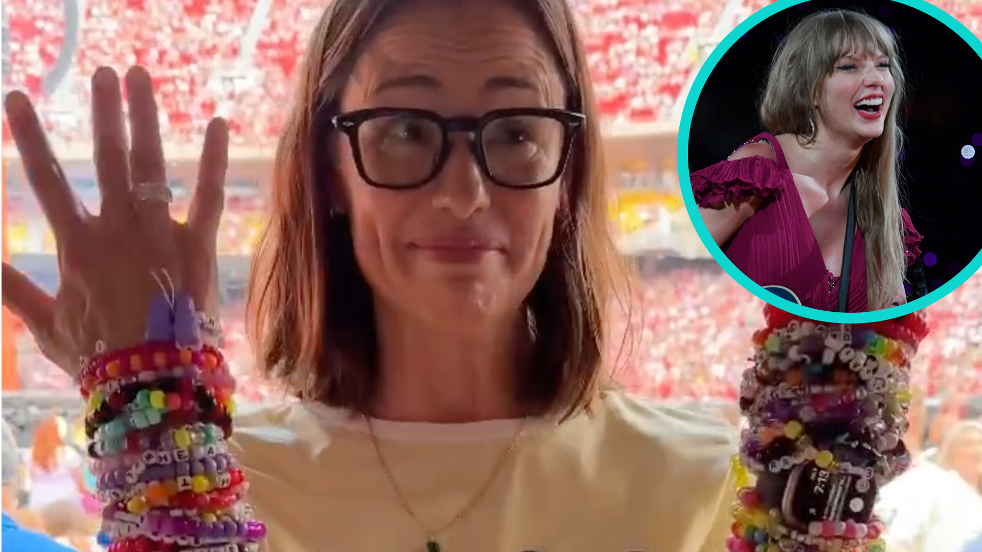 Jennifer Garner Rocks Dozens Of Taylor Swift Friendship Bracelets At