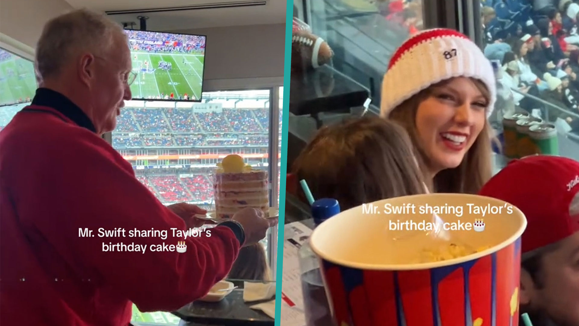 Taylor Swift's Dad Hands Out Her Birthday Cake While Watching Travis