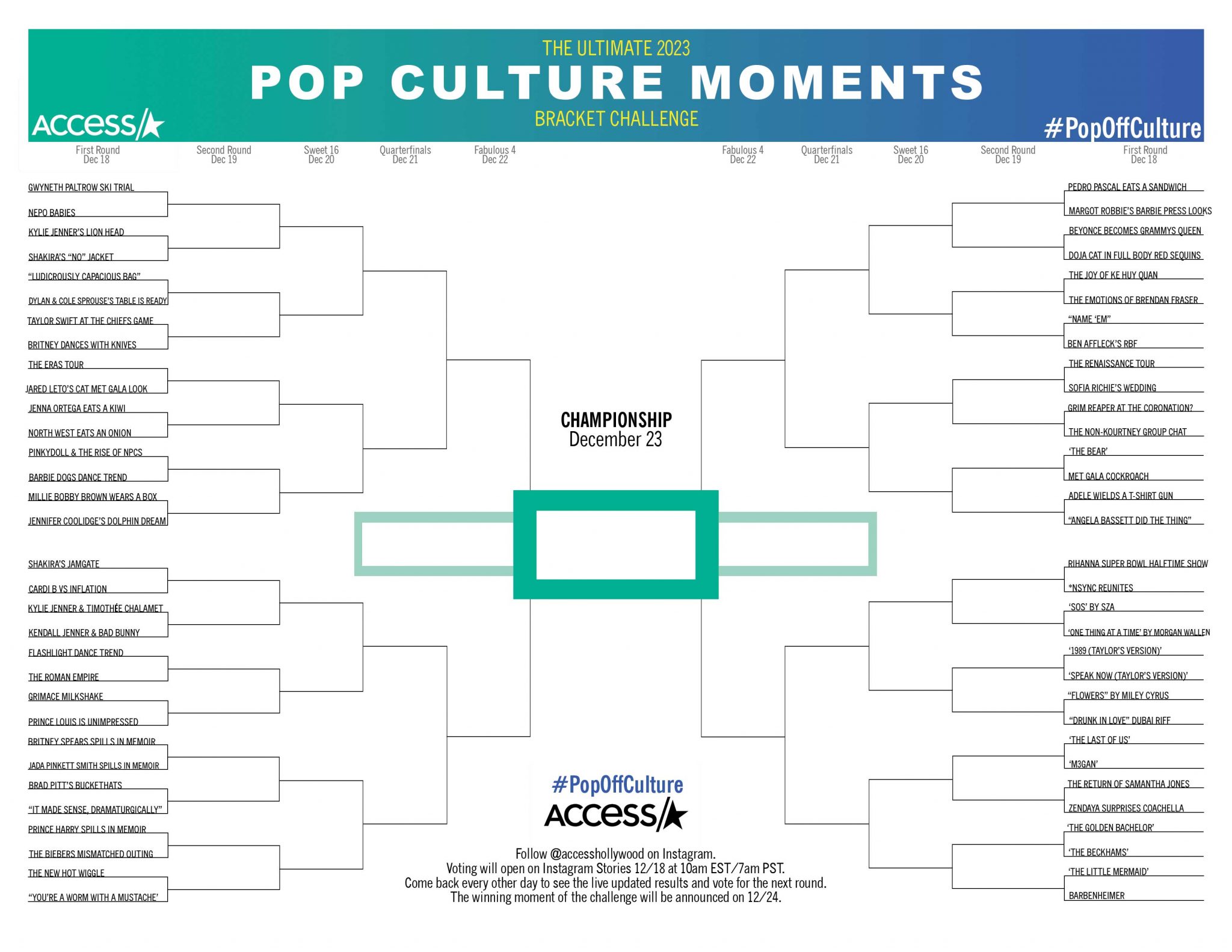 The Ultimate 2023 Pop Culture Bracket Challenge Access the-ultimate-2023-pop-culture-bracket-challenge-access