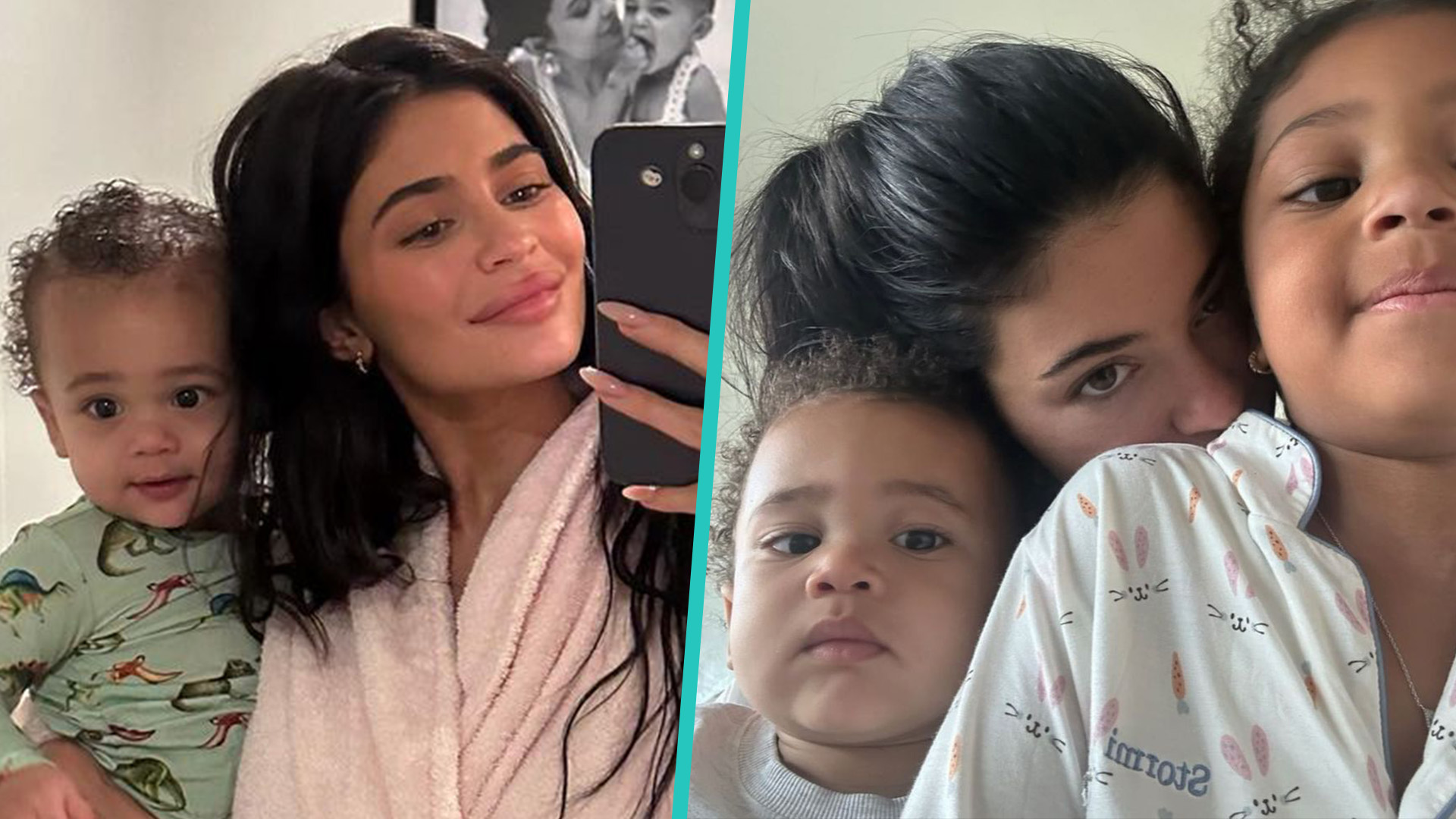Kylie Jenner Cuddles Kids Stormi & Aire, Makes Breakfast In Candid