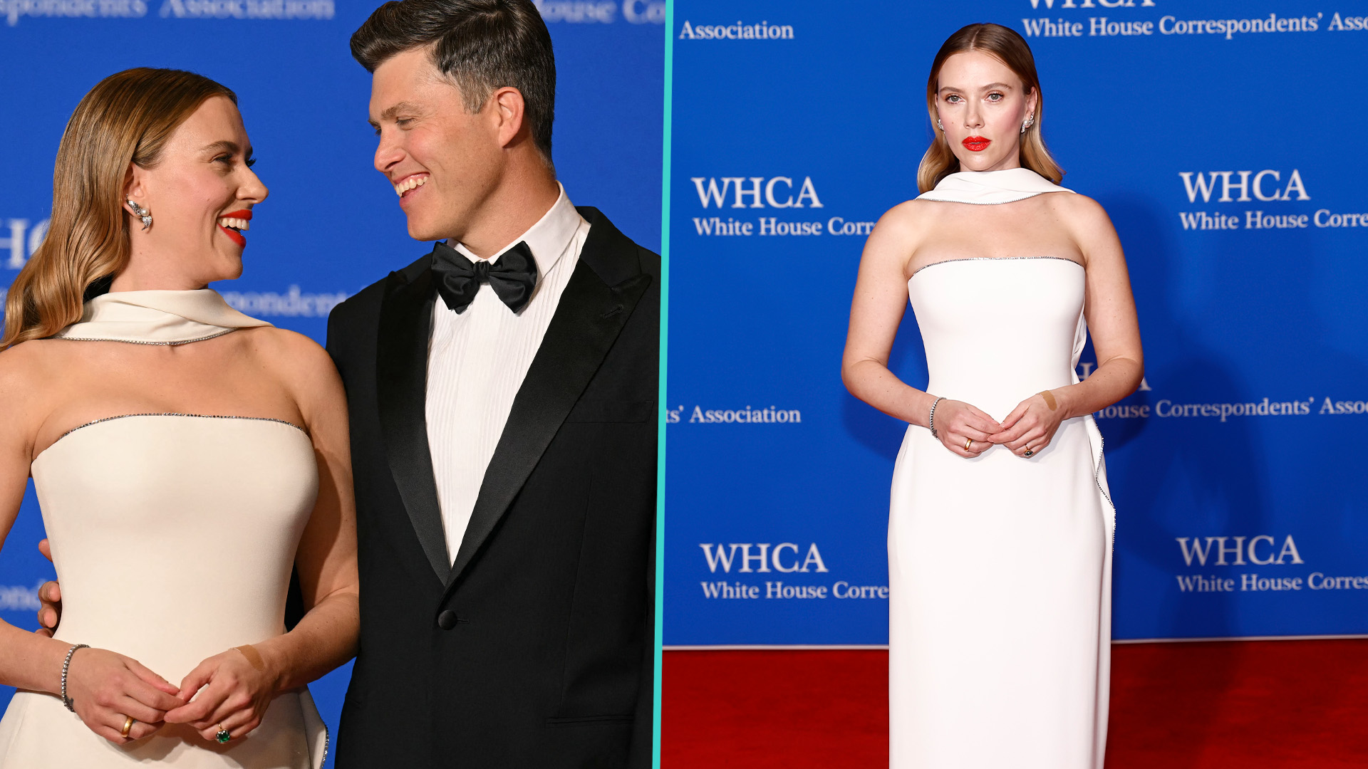 Scarlett Johansson Joins Husband Colin Jost As He Hosts White House