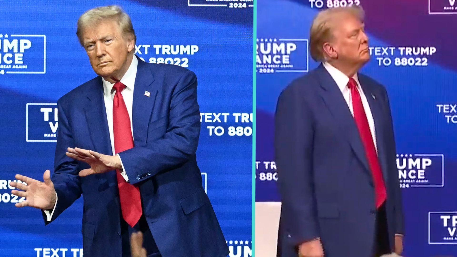 Donald Trump Sways To Music Onstage At Town Hall After 2 Attendees Need