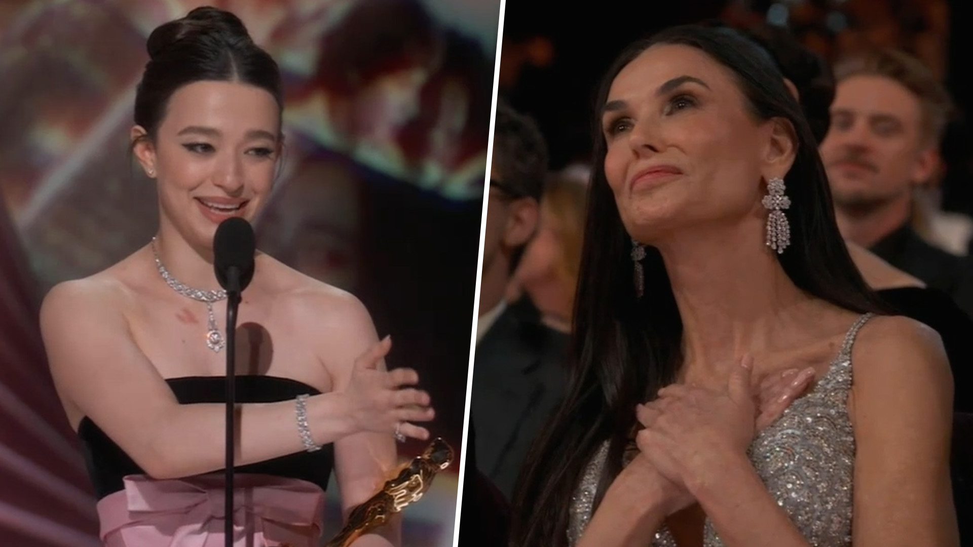 Demi Moore Reacts To Mikey Madison's Surprise Best Actress Oscar Win