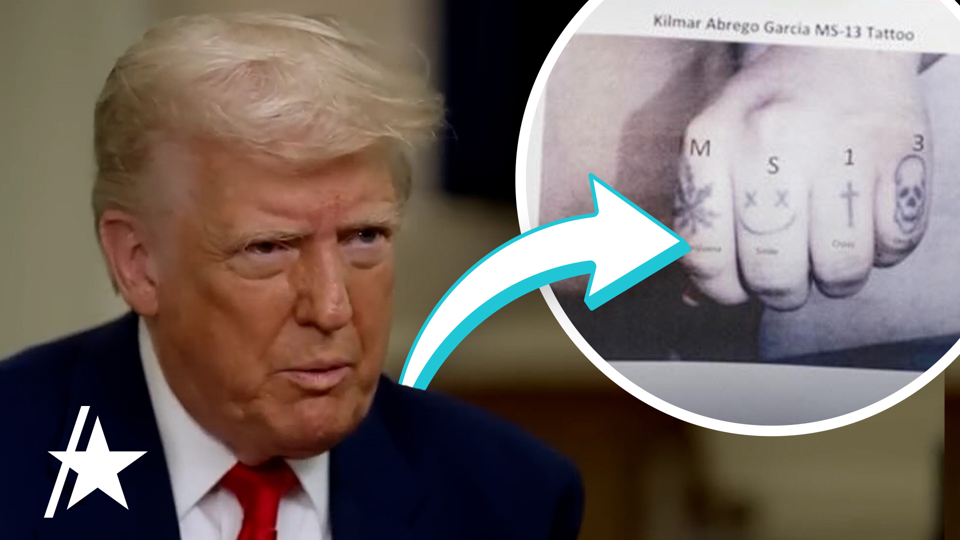 Donald Trump Insists Abrego Garcia Has MS13 Tattoos In Heated