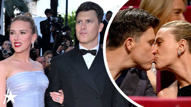 Scarlett Johansson & Colin Jost Share Kiss While Celebrating Her Directorial Debut At Cannes