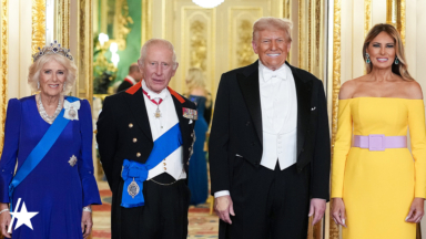 Melania Trump Wears Bold Gown For State Dinner With Kate Middleton & Prince William