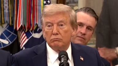 President Donald Trump Reacts To False Death Rumors In First Press Appearance In 1 Week